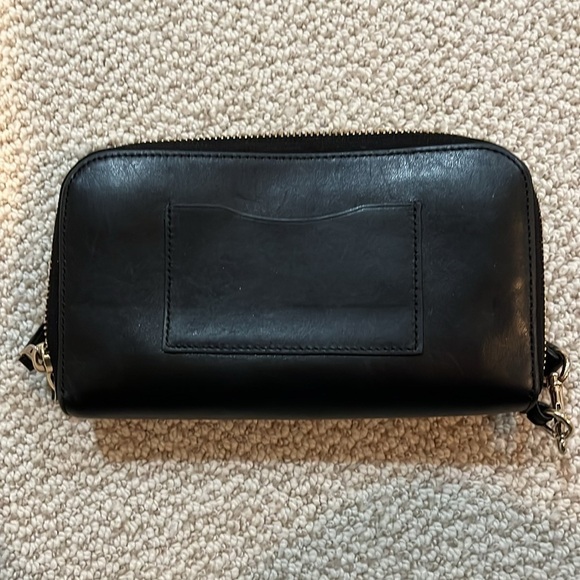 Coach Black Calf Leather Long Zip Around Wristlet Wallet CR623 - Picture 5 of 5